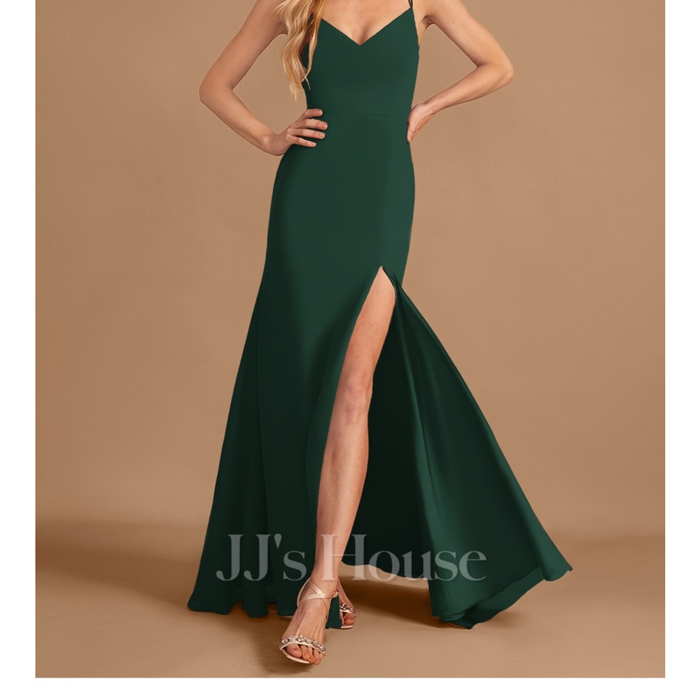 JJs House Green Sleeveless Sweetheart Maxi Gown